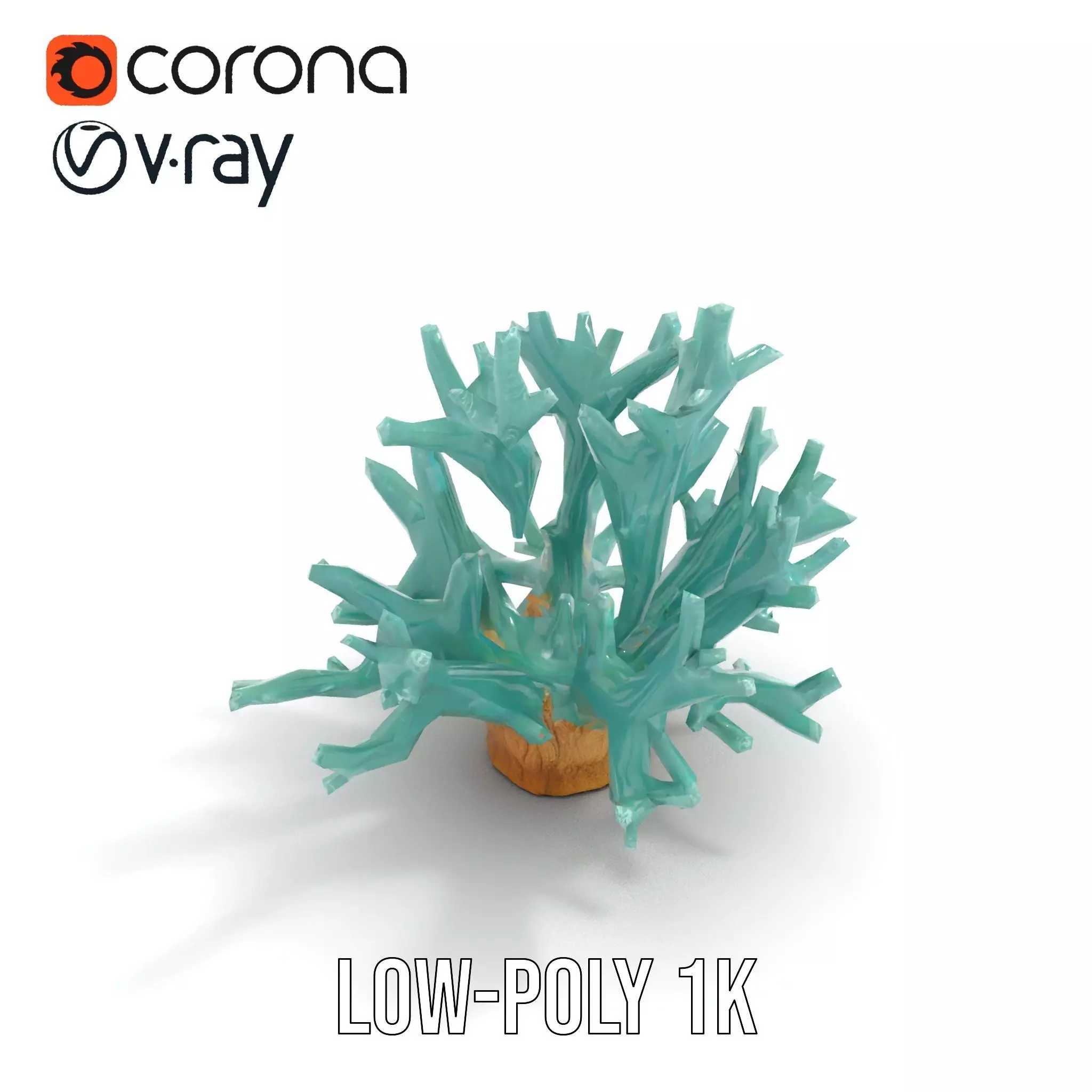 Turquoise Coral model pack Low-poly 3D model_22