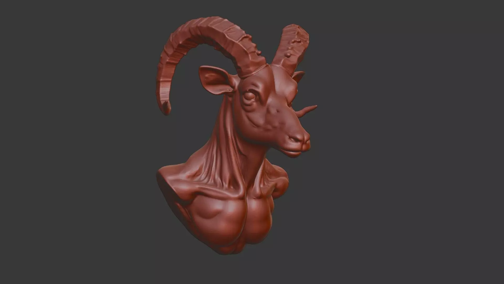 Oryx Head Bust 3D Model - STL Printable Wildlife Sculpture 3D print model_1
