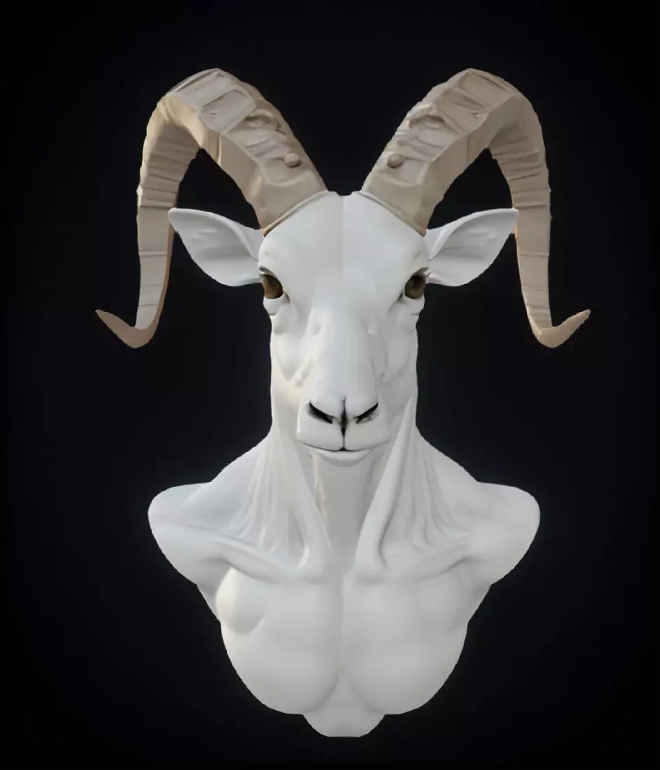 Oryx Head Bust 3D Model - STL Printable Wildlife Sculpture 3D print model_0