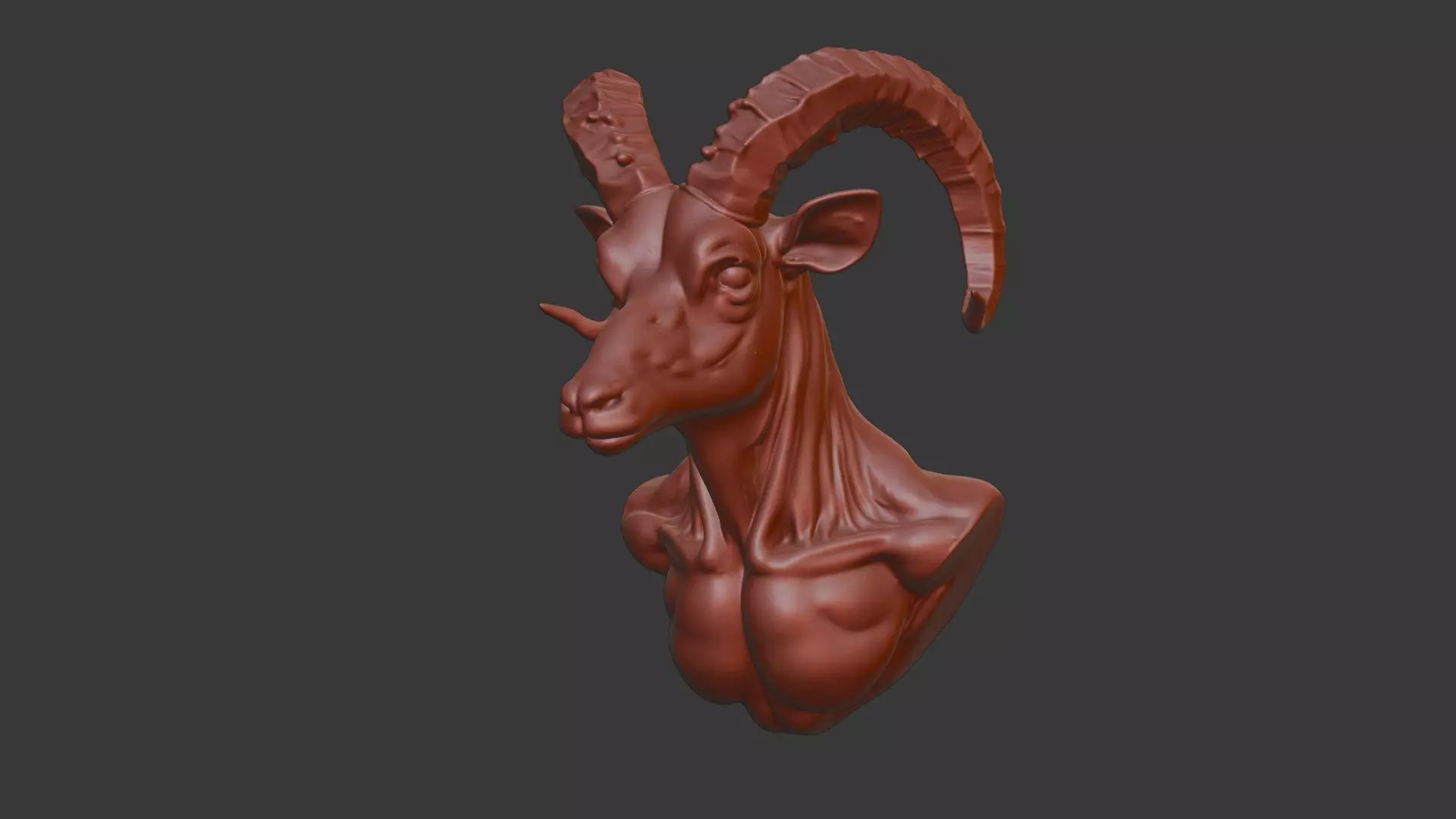 Oryx Head Bust 3D Model - STL Printable Wildlife Sculpture 3D print model_7
