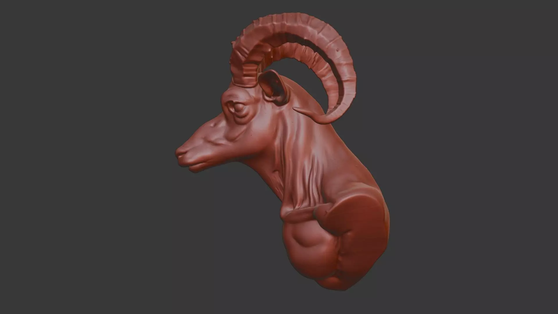 Oryx Head Bust 3D Model - STL Printable Wildlife Sculpture 3D print model_3