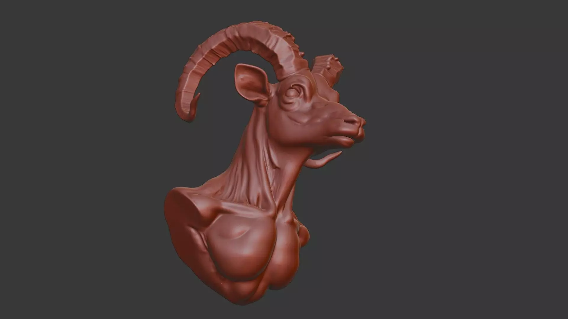 Oryx Head Bust 3D Model - STL Printable Wildlife Sculpture 3D print model_6