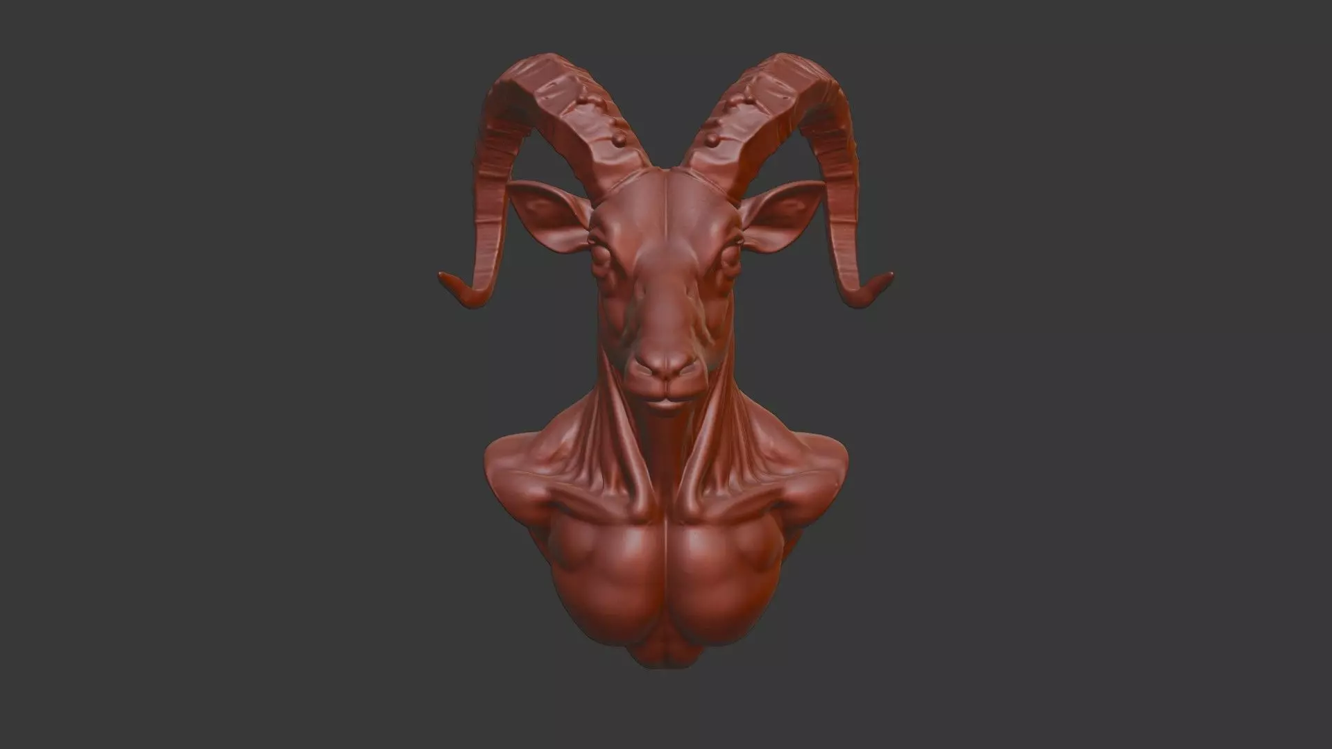 Oryx Head Bust 3D Model - STL Printable Wildlife Sculpture 3D print model_2