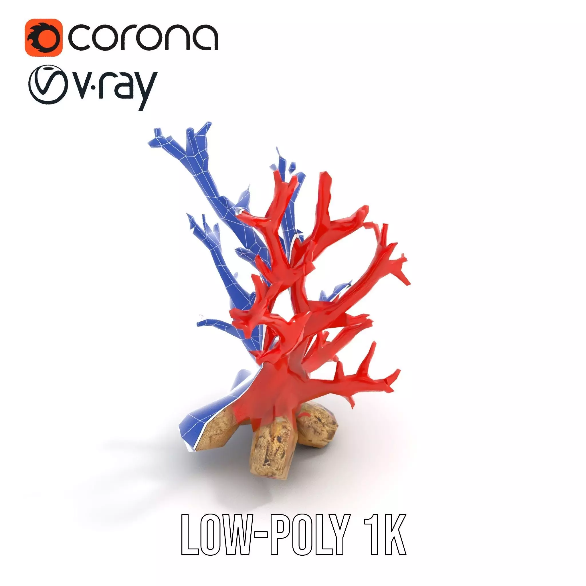 Red Coral Reef model pack Low-poly 3D model_16