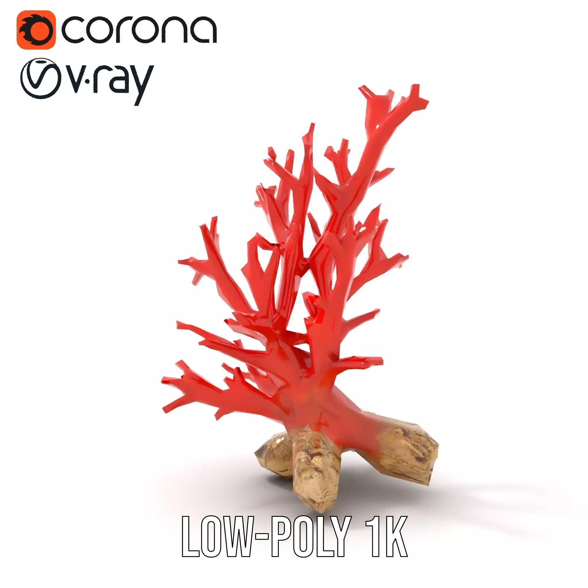 Red Coral Reef model pack Low-poly 3D model_9