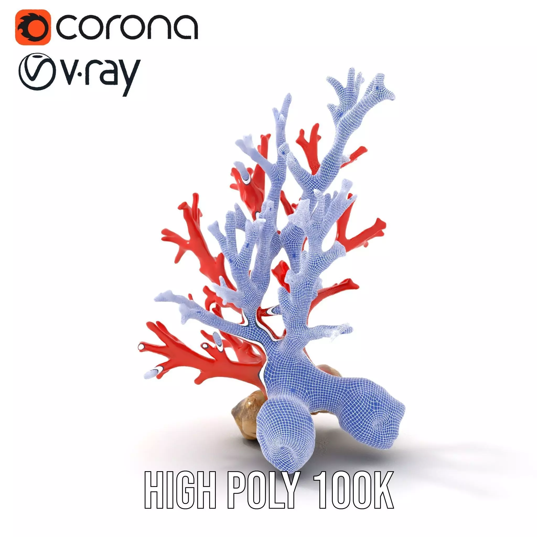 Red Coral Reef model pack Low-poly 3D model_34
