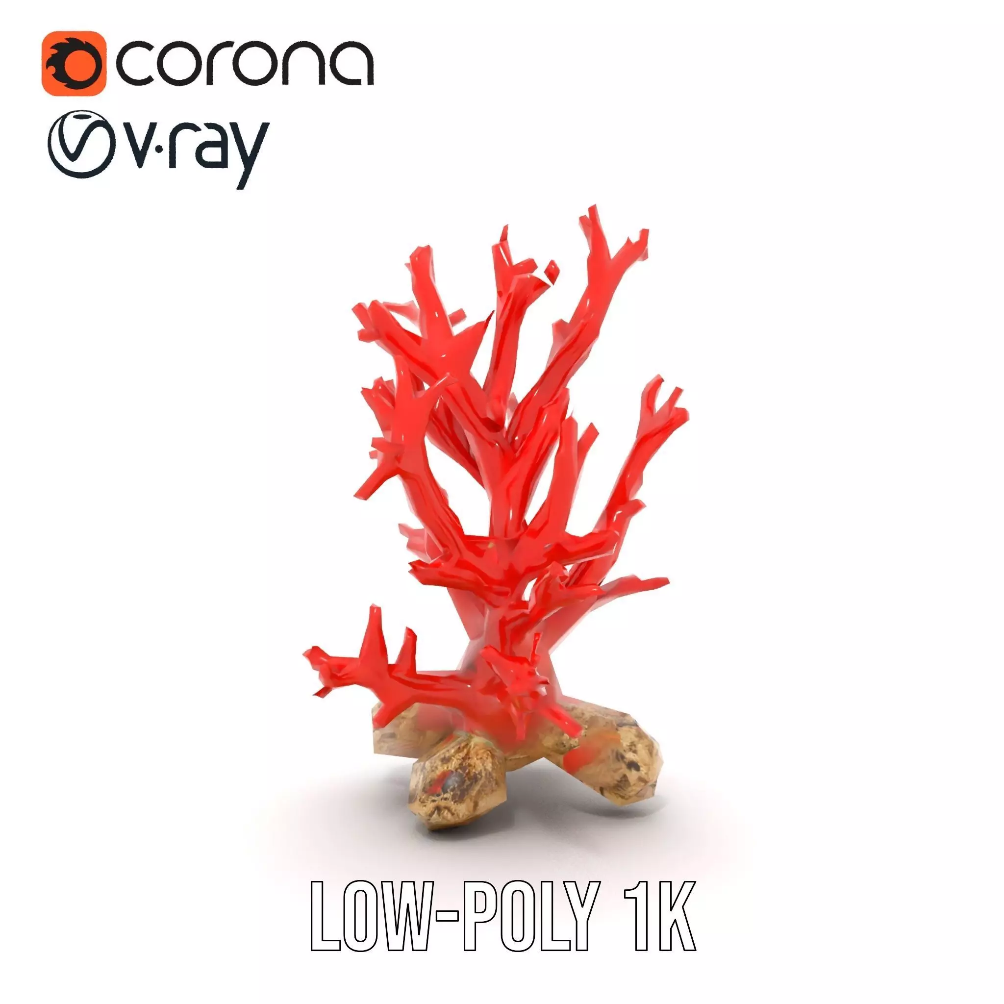 Red Coral Reef model pack Low-poly 3D model_21