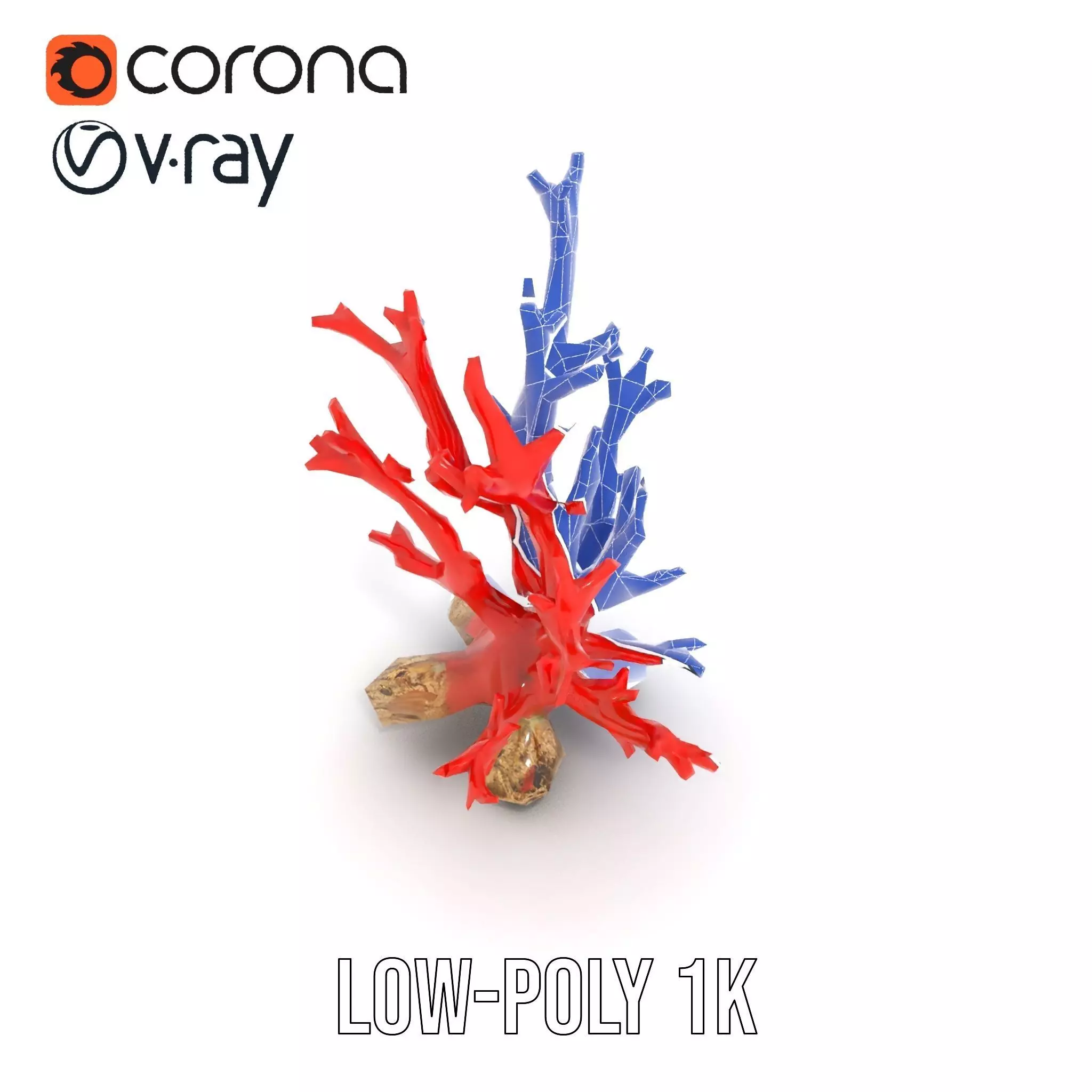 Red Coral Reef model pack Low-poly 3D model_30
