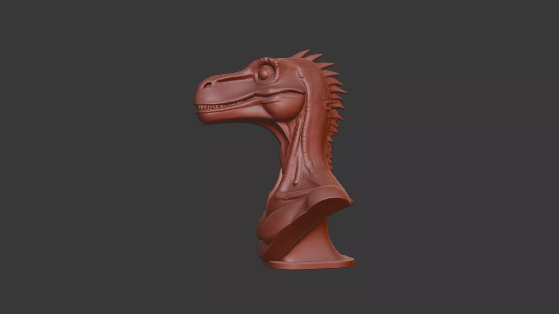 Oviraptor Head Bust 3D Model - STL Printable Dinosaur Sculpture 3D print model_3