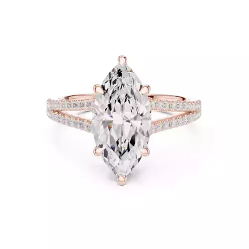 Marquise Cut Chevron Hidden Halo Diamond Woman Ring File Video