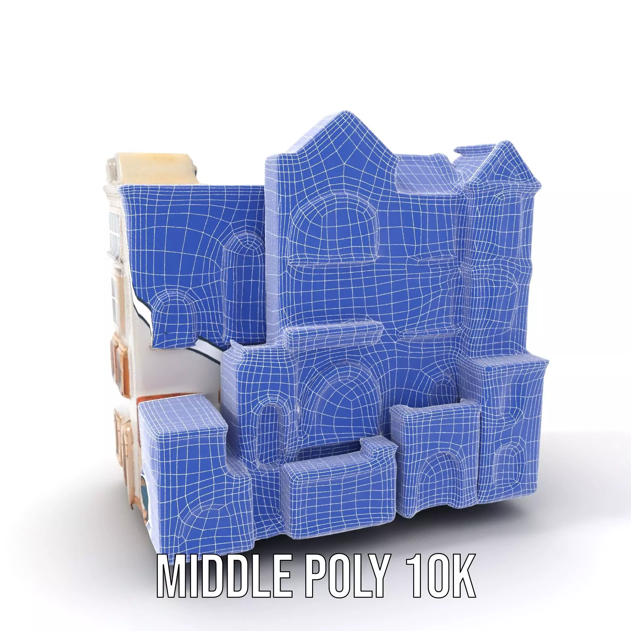Charming Townhouse Faade model pack Low-poly 3D model_5