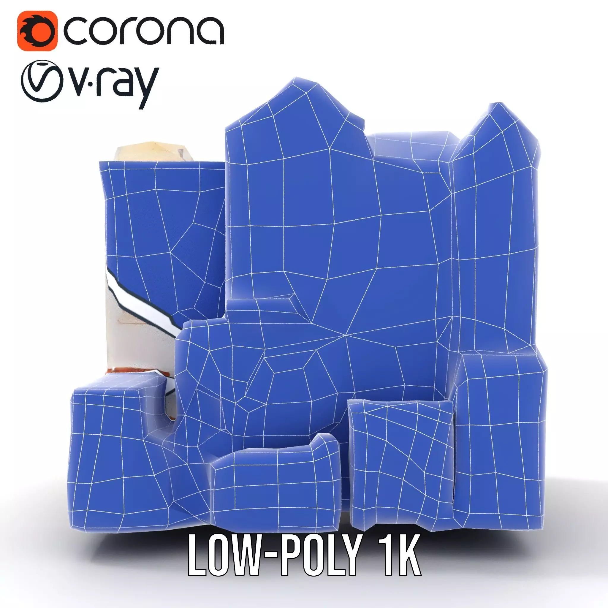 Charming Townhouse Faade model pack Low-poly 3D model_30