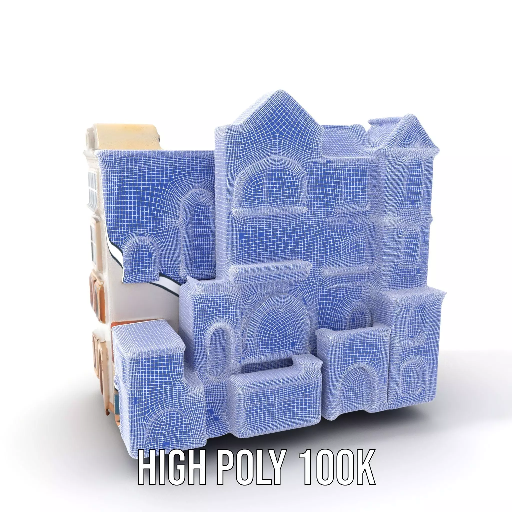 Charming Townhouse Faade model pack Low-poly 3D model_4