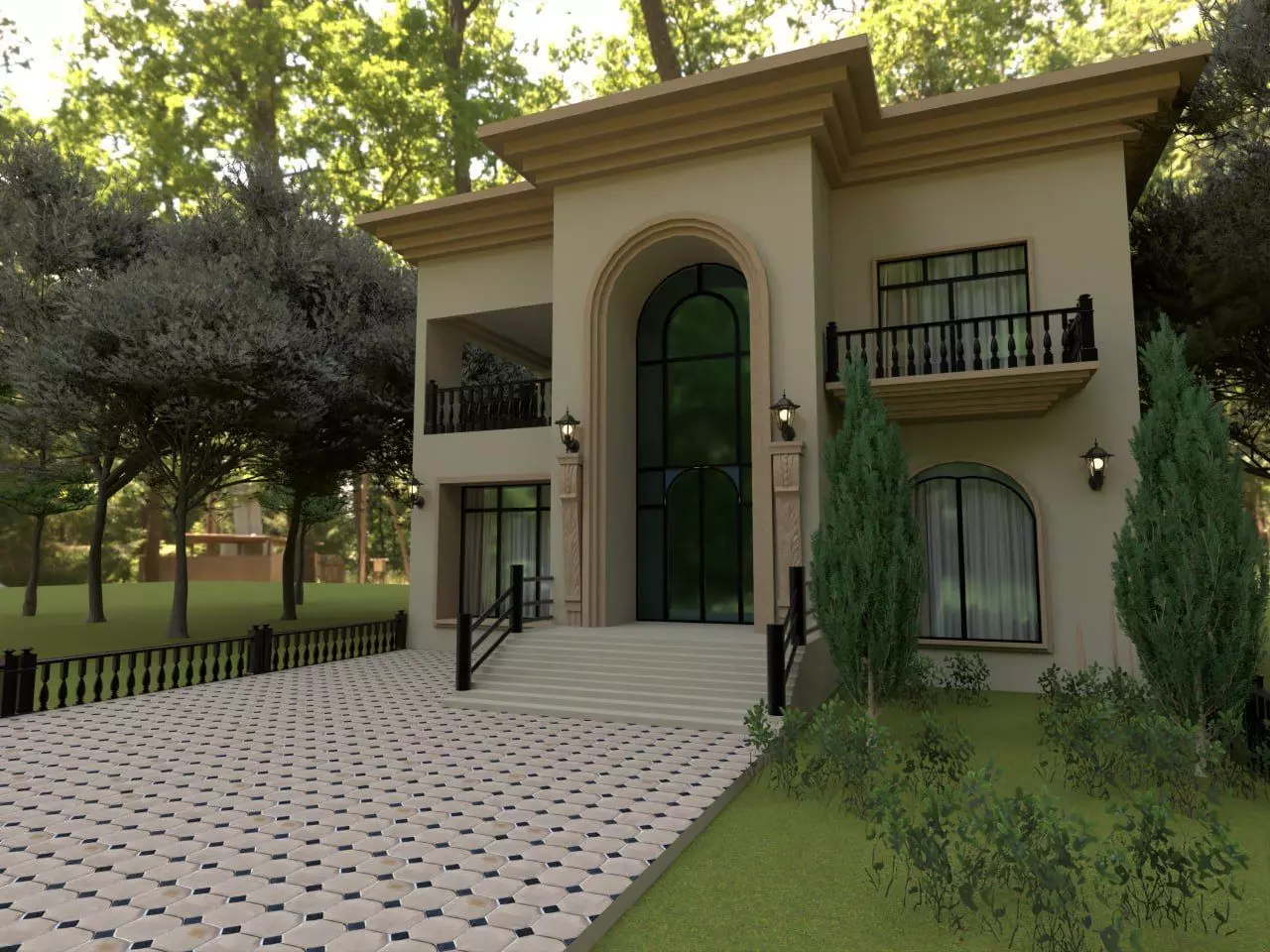 house exterior design 3D model_0