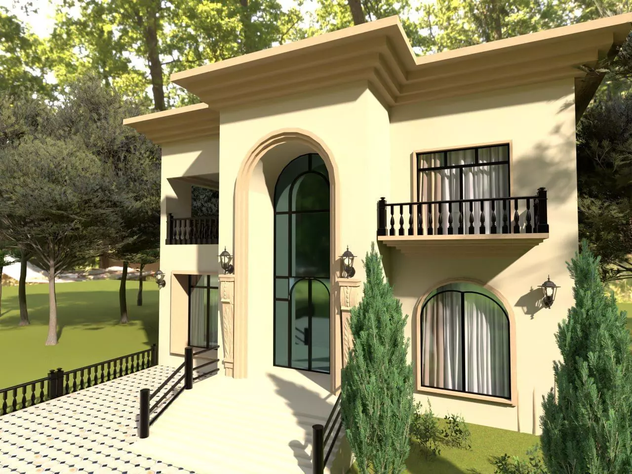 house exterior design 3D model_2