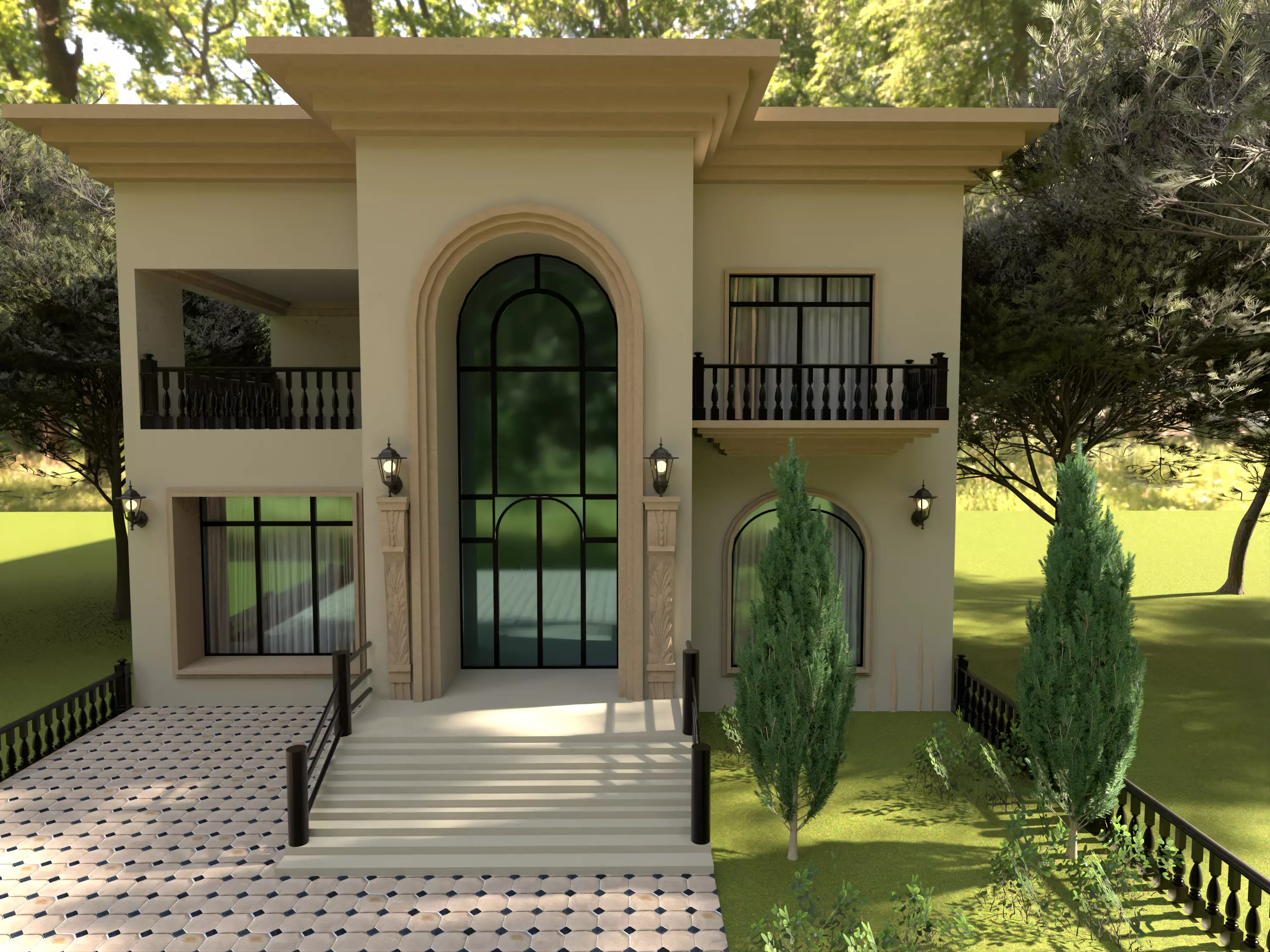 house exterior design 3D model_3