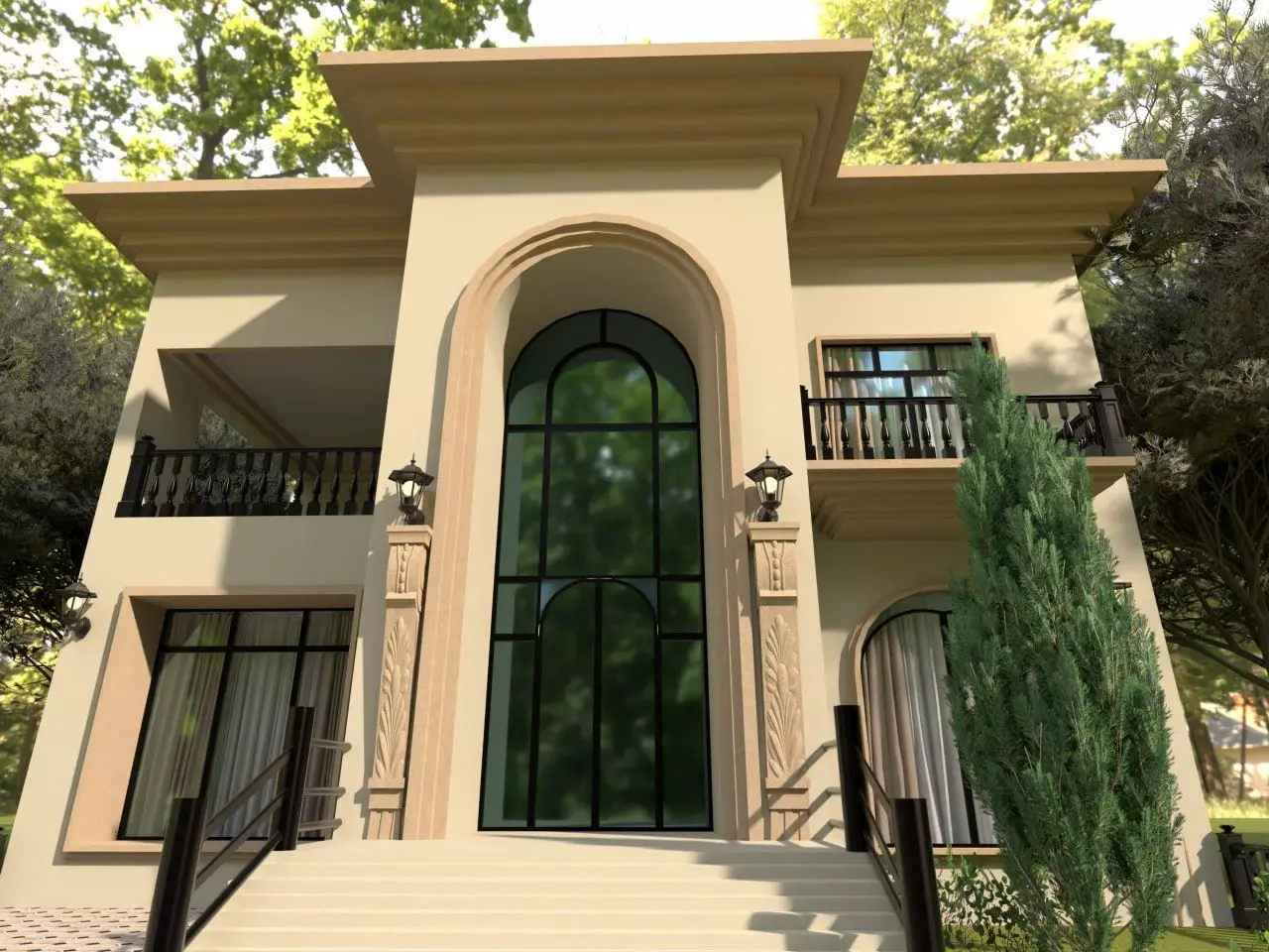 house exterior design 3D model_1