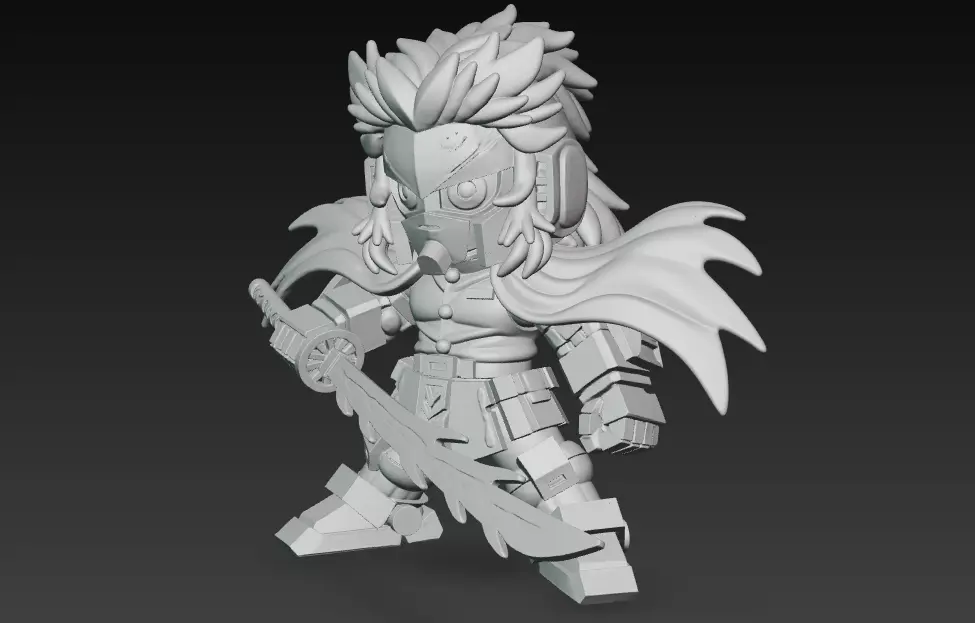 Demon Slayer - Kyojuro Rengoku Gundam Mode 3D print model_2