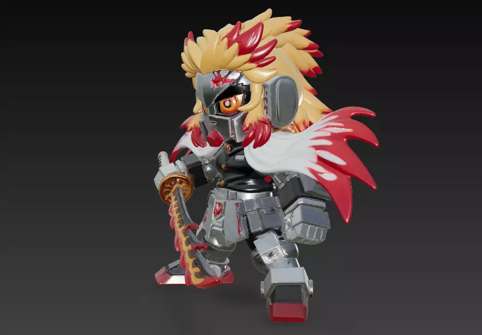 Demon Slayer - Kyojuro Rengoku Gundam Mode 3D print model_1