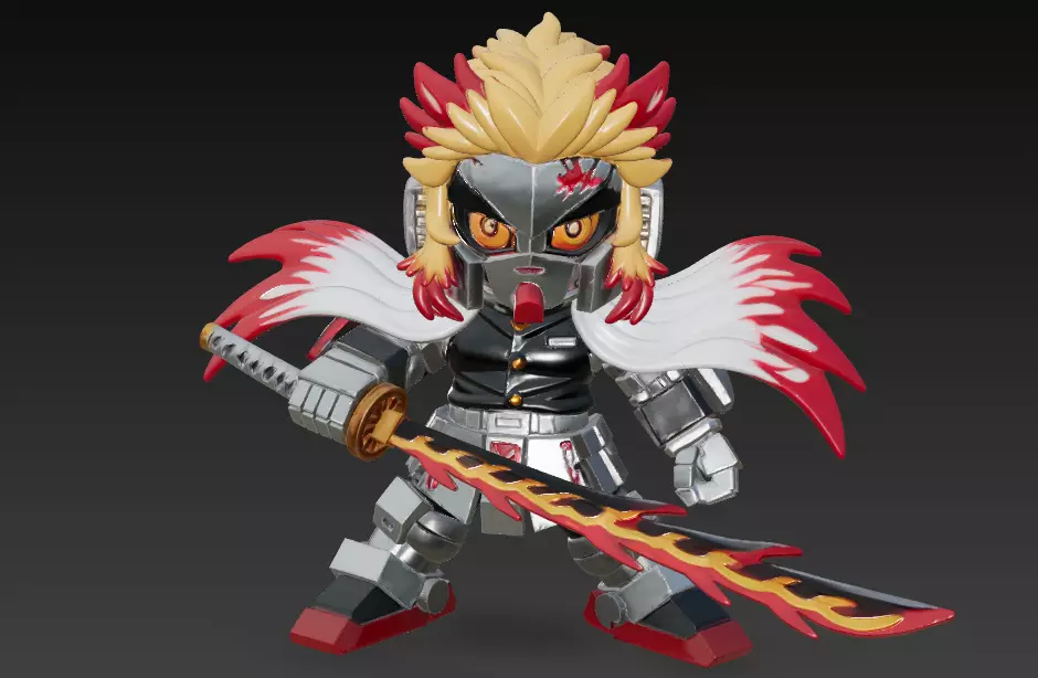 Demon Slayer - Kyojuro Rengoku Gundam Mode 3D print model_0