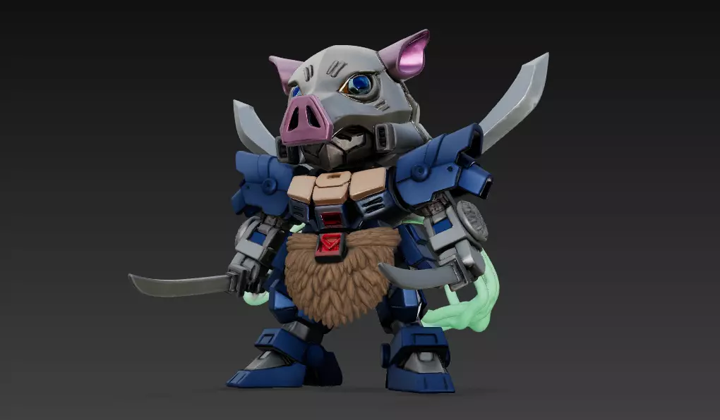 Demon Slayer - Inosuke Hashibira Gundam Mode 3D print model