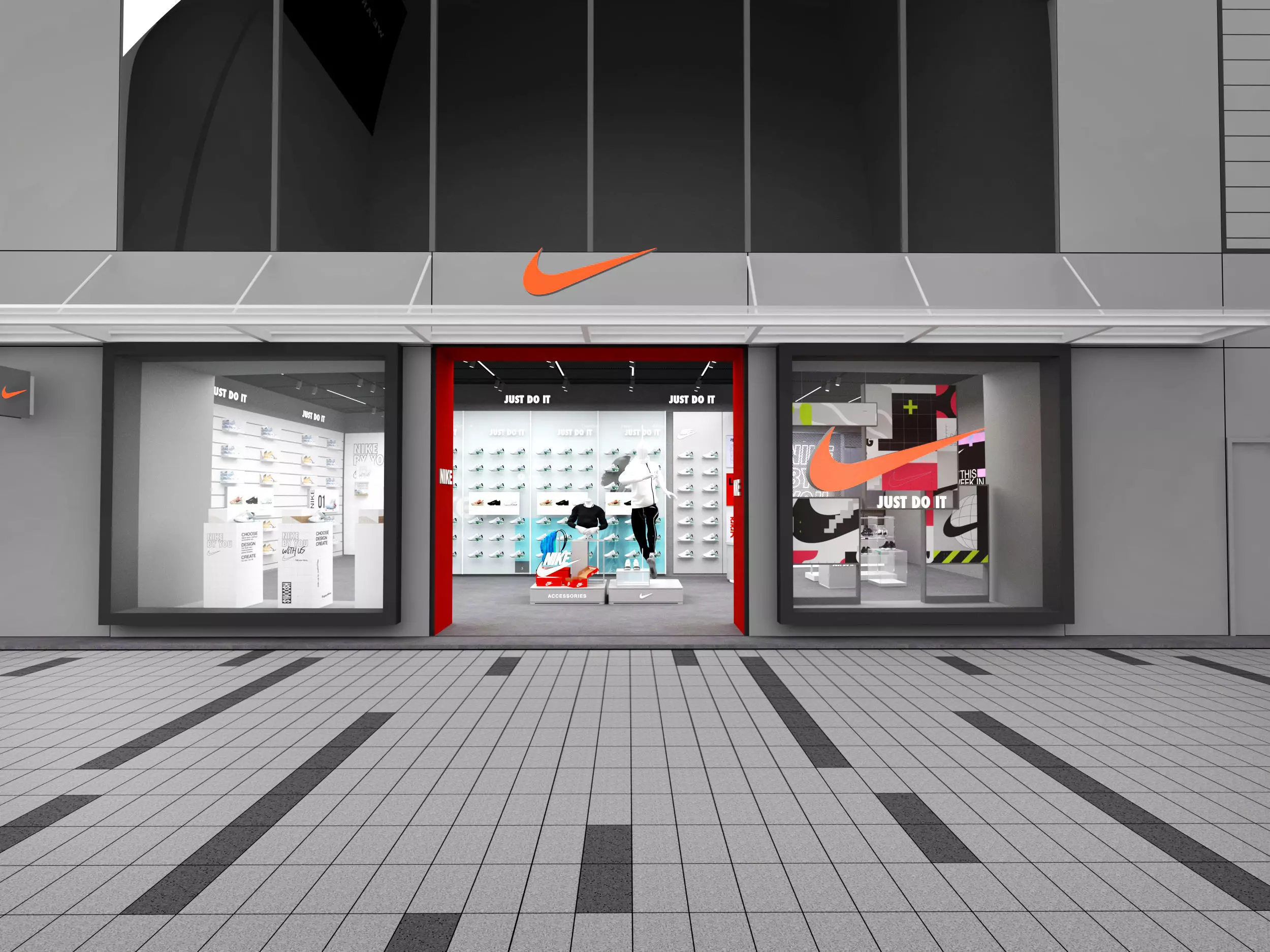 Shoe store interior Low-poly 3D model_4