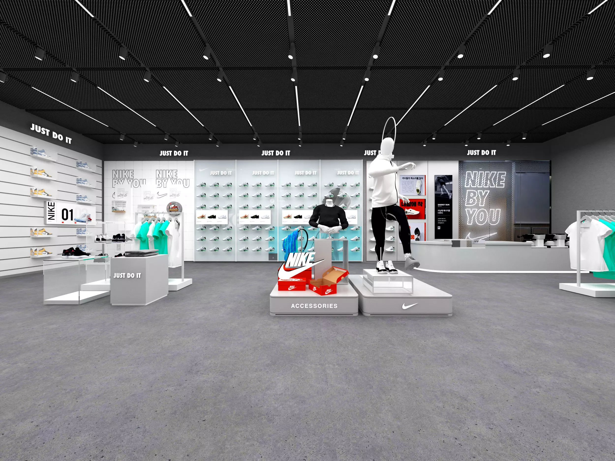 Shoe store interior Low-poly 3D model_3