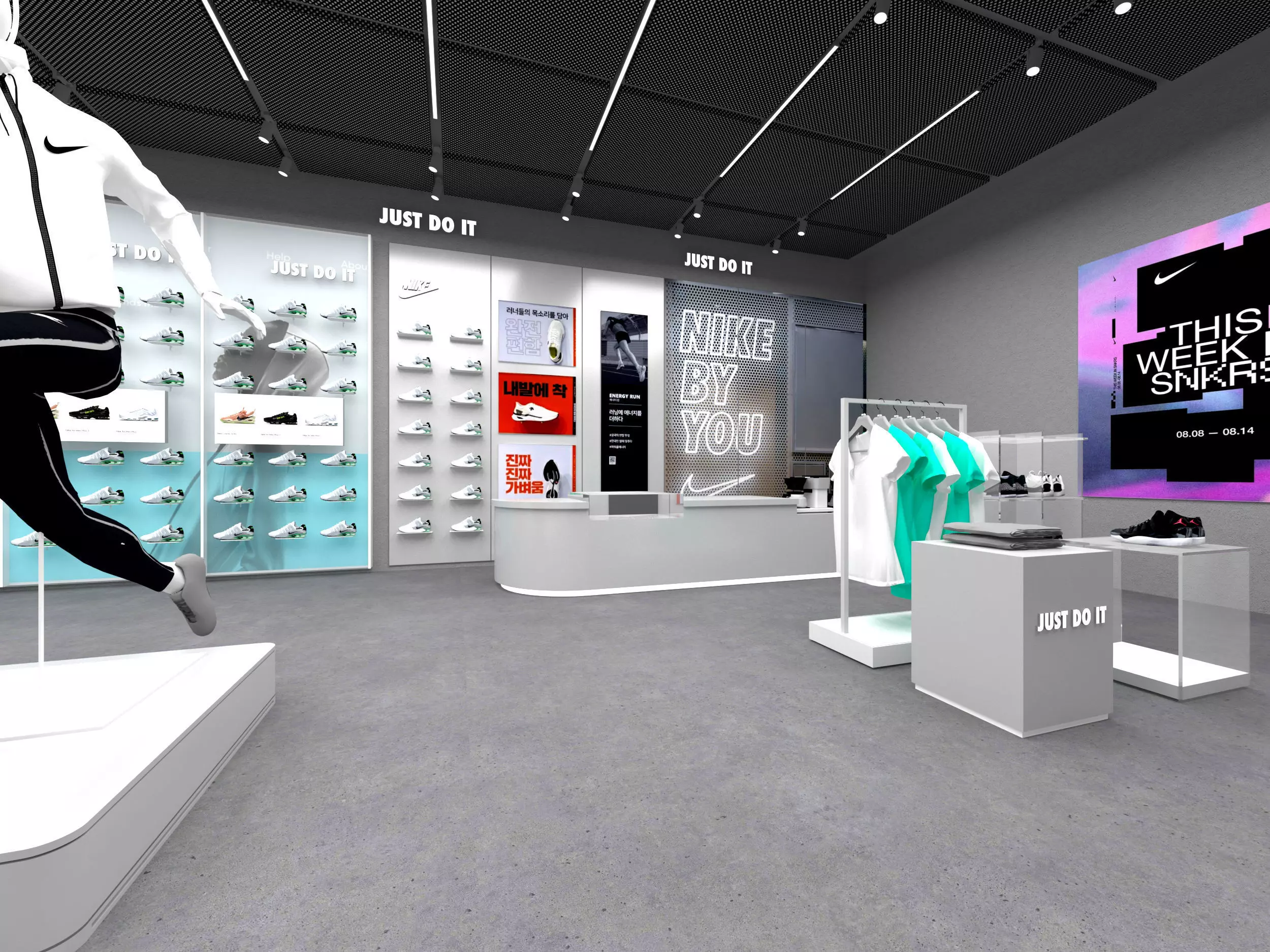 Shoe store interior Low-poly 3D model_2
