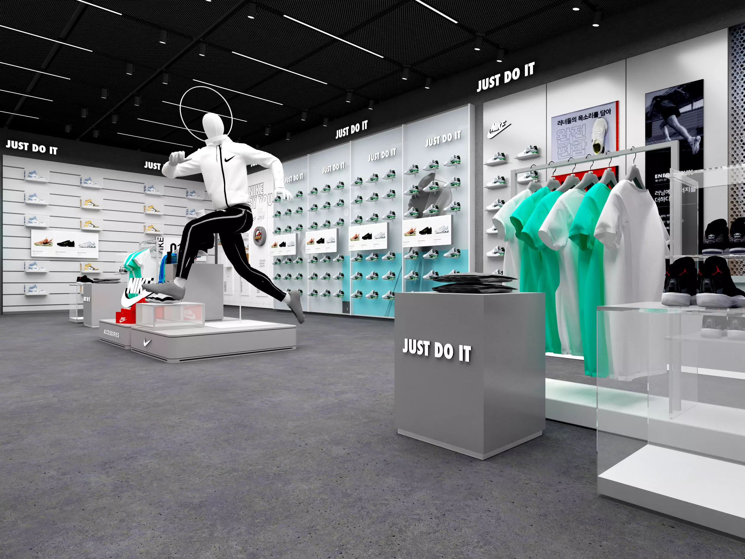 Shoe store interior Low-poly 3D model_0