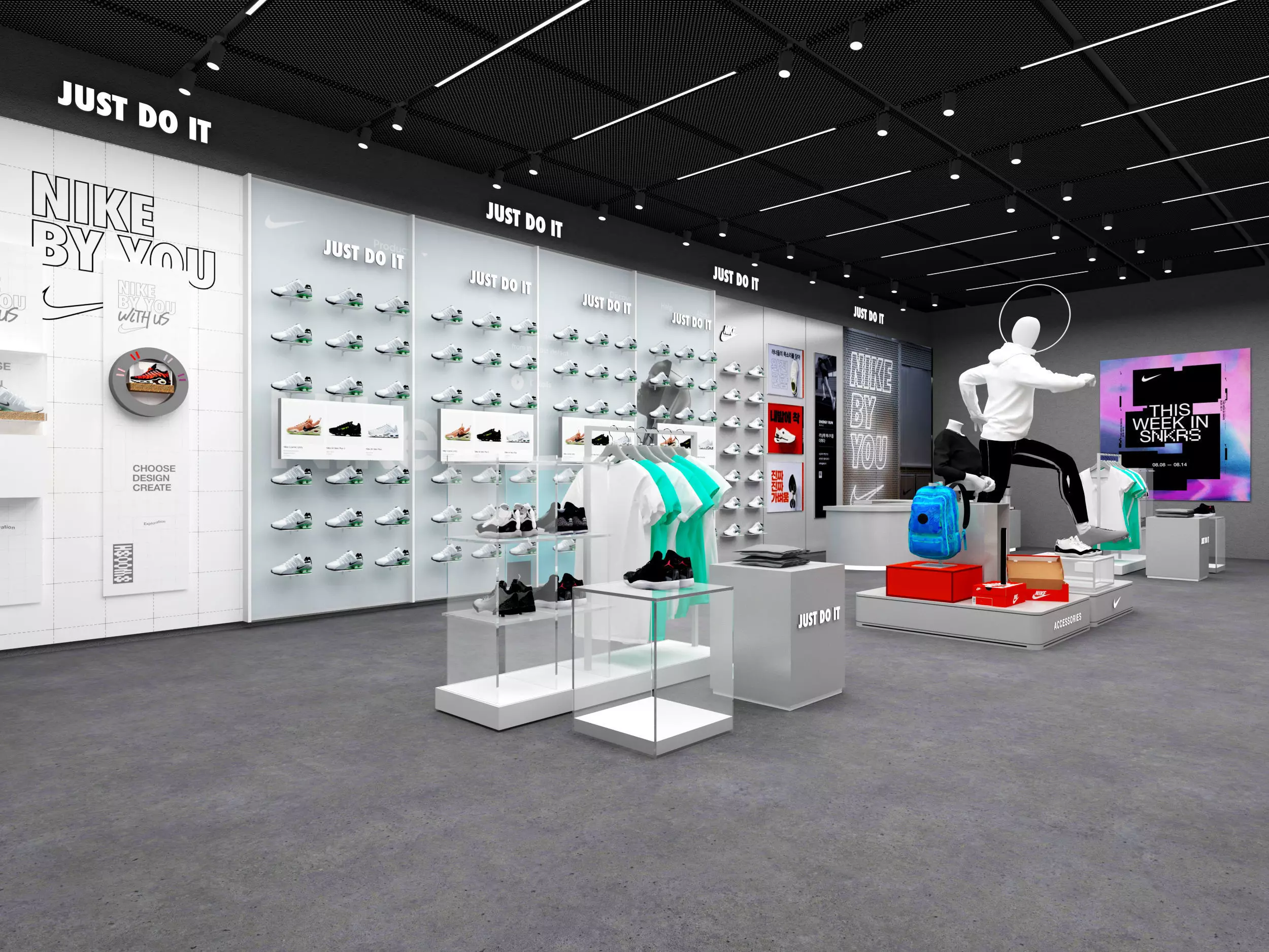 Shoe store interior Low-poly 3D model_1