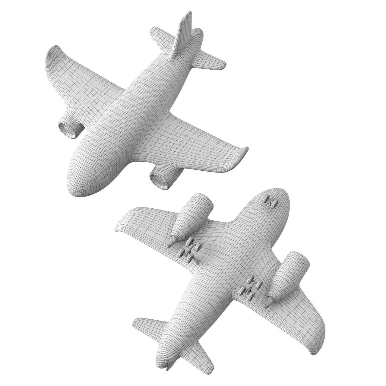 Stylized Toy Airplane Low-poly 3D model_8