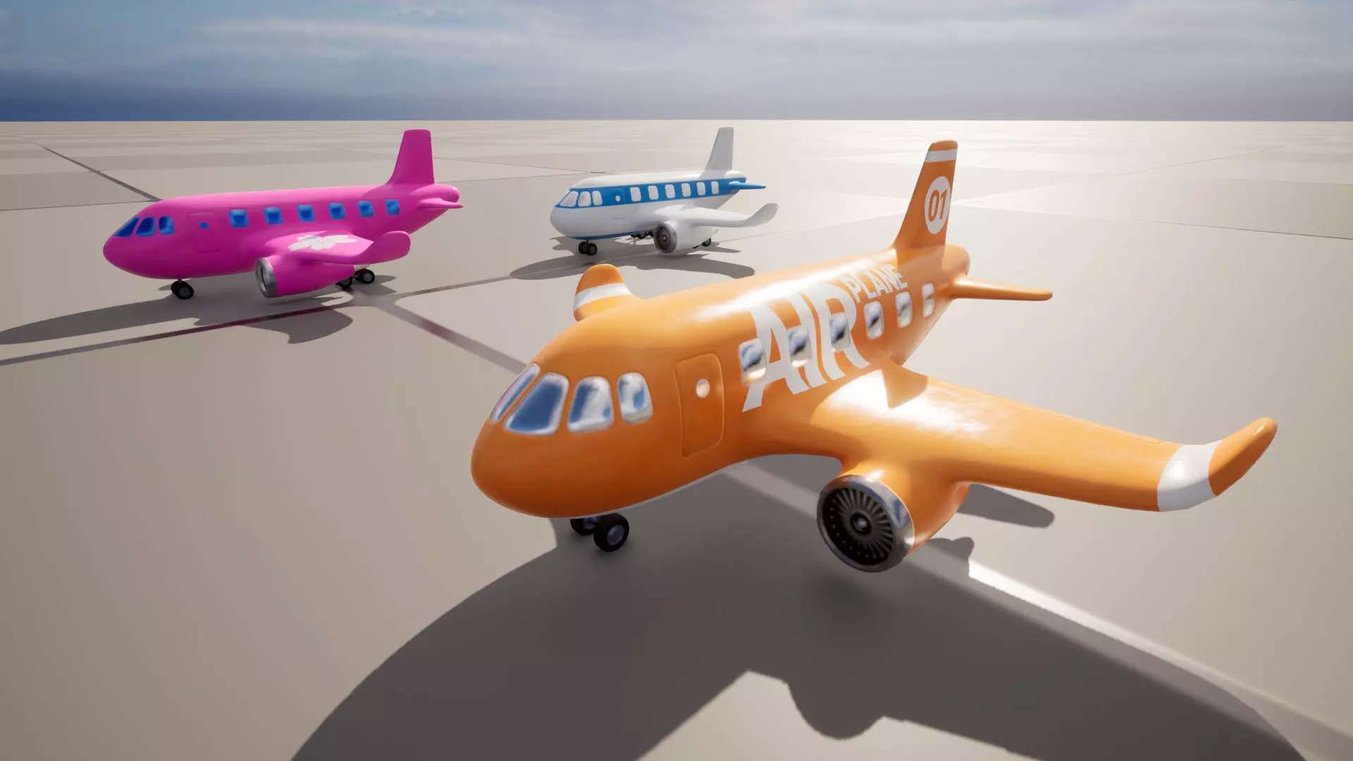 Stylized Toy Airplane Low-poly 3D model_7