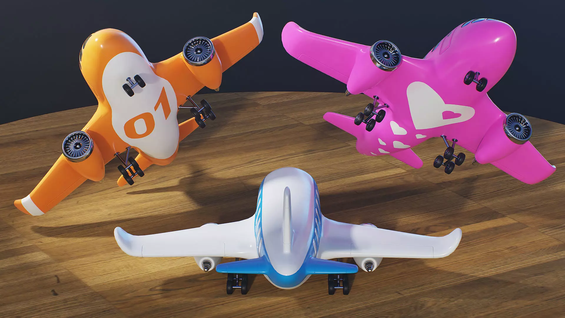 Stylized Toy Airplane Low-poly 3D model_3
