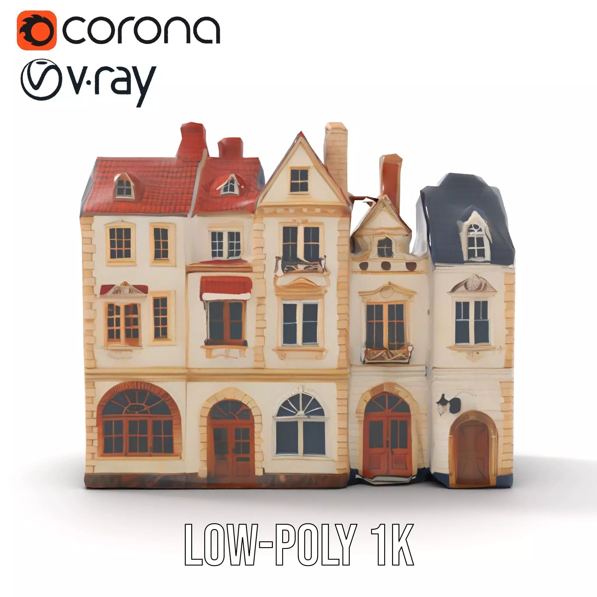 Victorian Townhouse model pack Low-poly 3D model_22