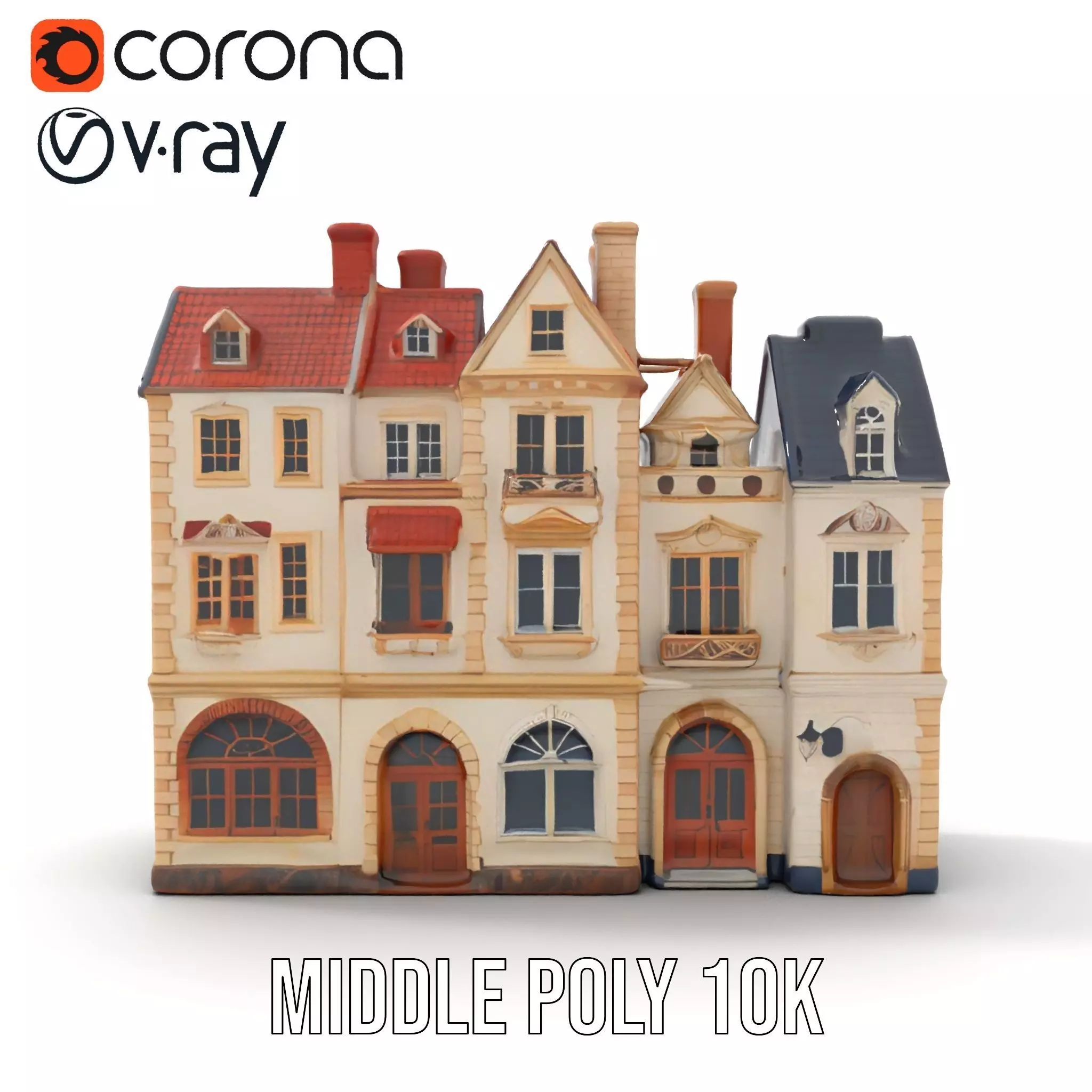 Victorian Townhouse model pack Low-poly 3D model_16
