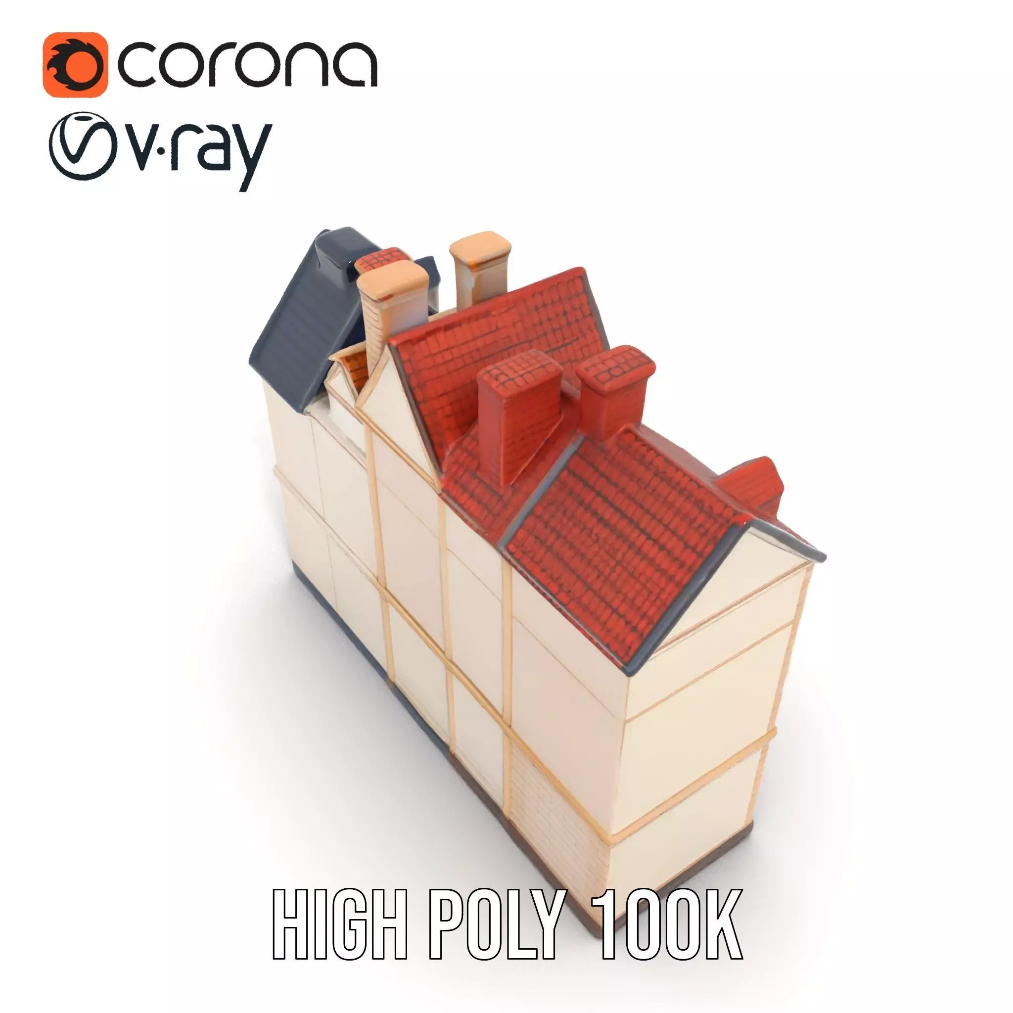 Victorian Townhouse model pack Low-poly 3D model_18