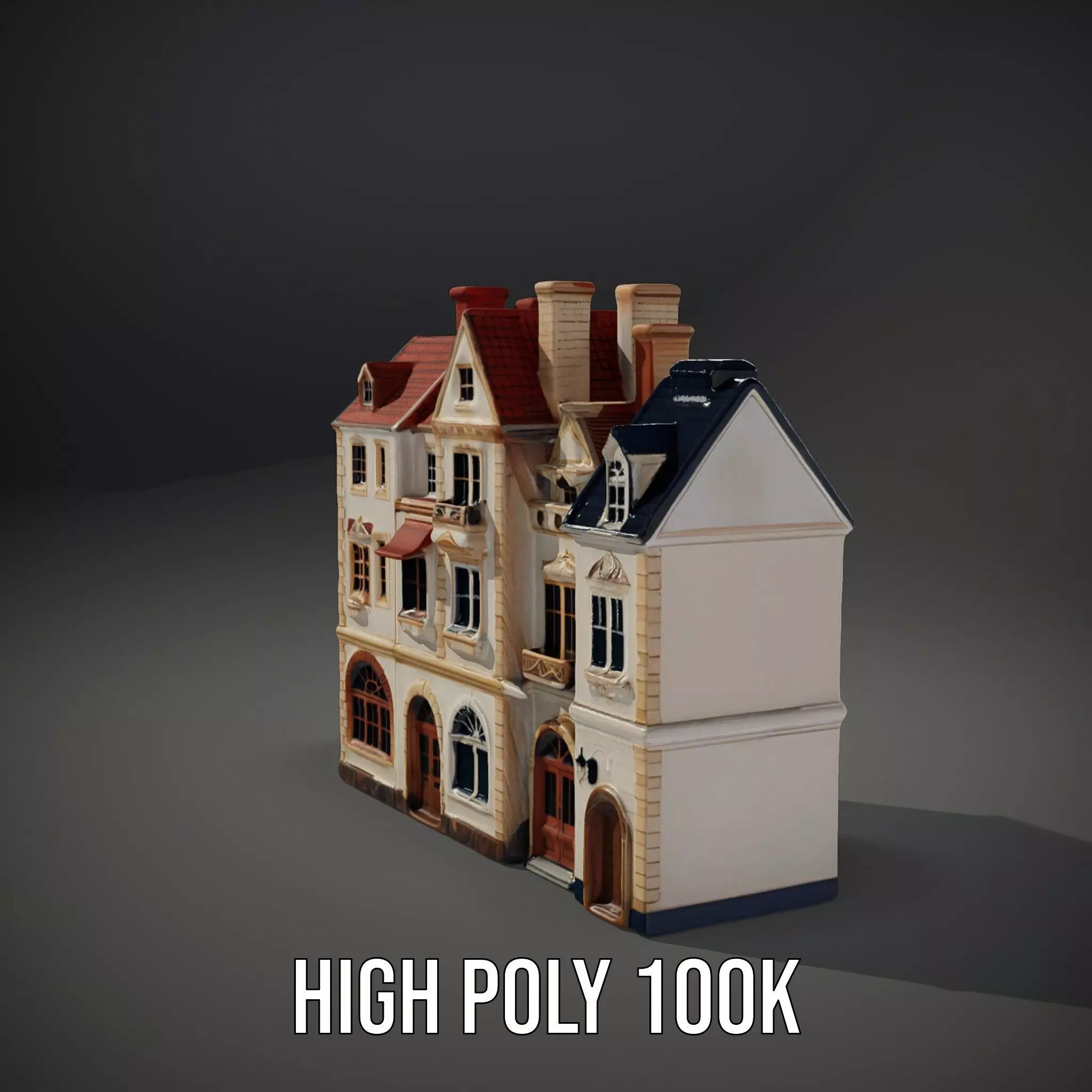 Victorian Townhouse model pack Low-poly 3D model_10