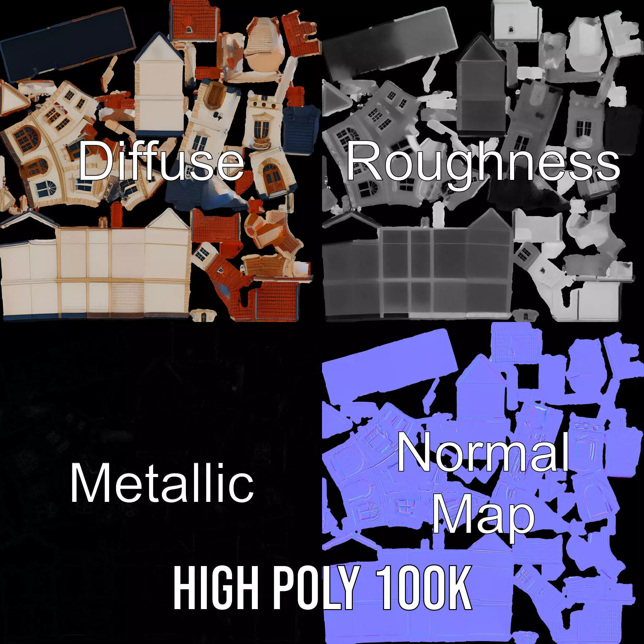 Victorian Townhouse model pack Low-poly 3D model_3