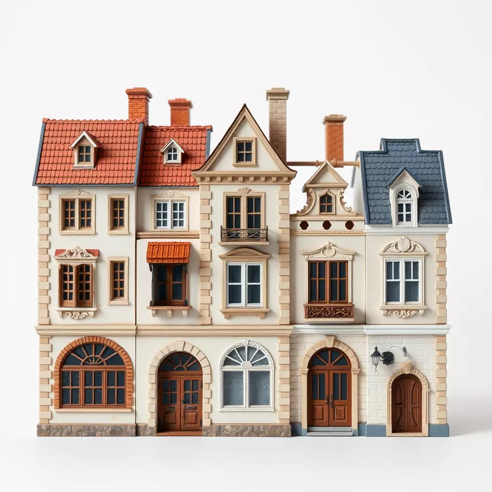 Victorian Townhouse model pack Low-poly 3D model_2