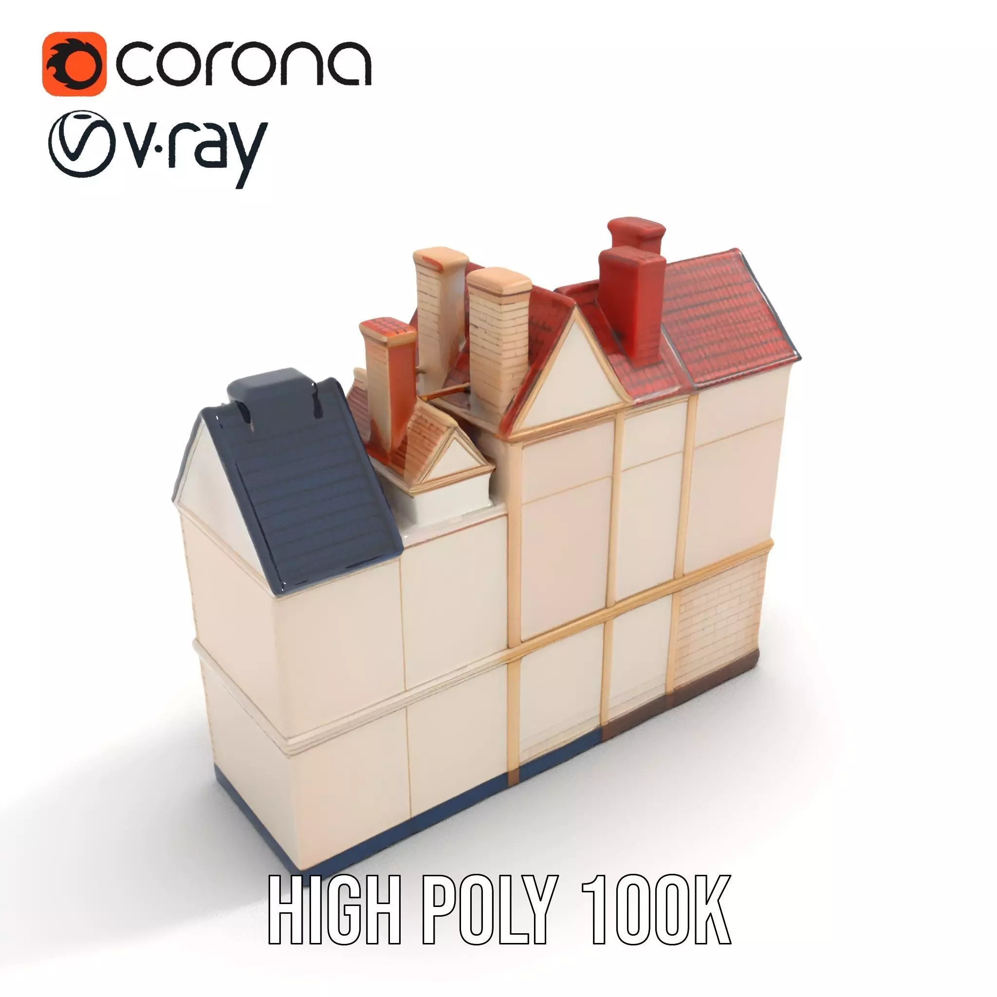 Victorian Townhouse model pack Low-poly 3D model_28