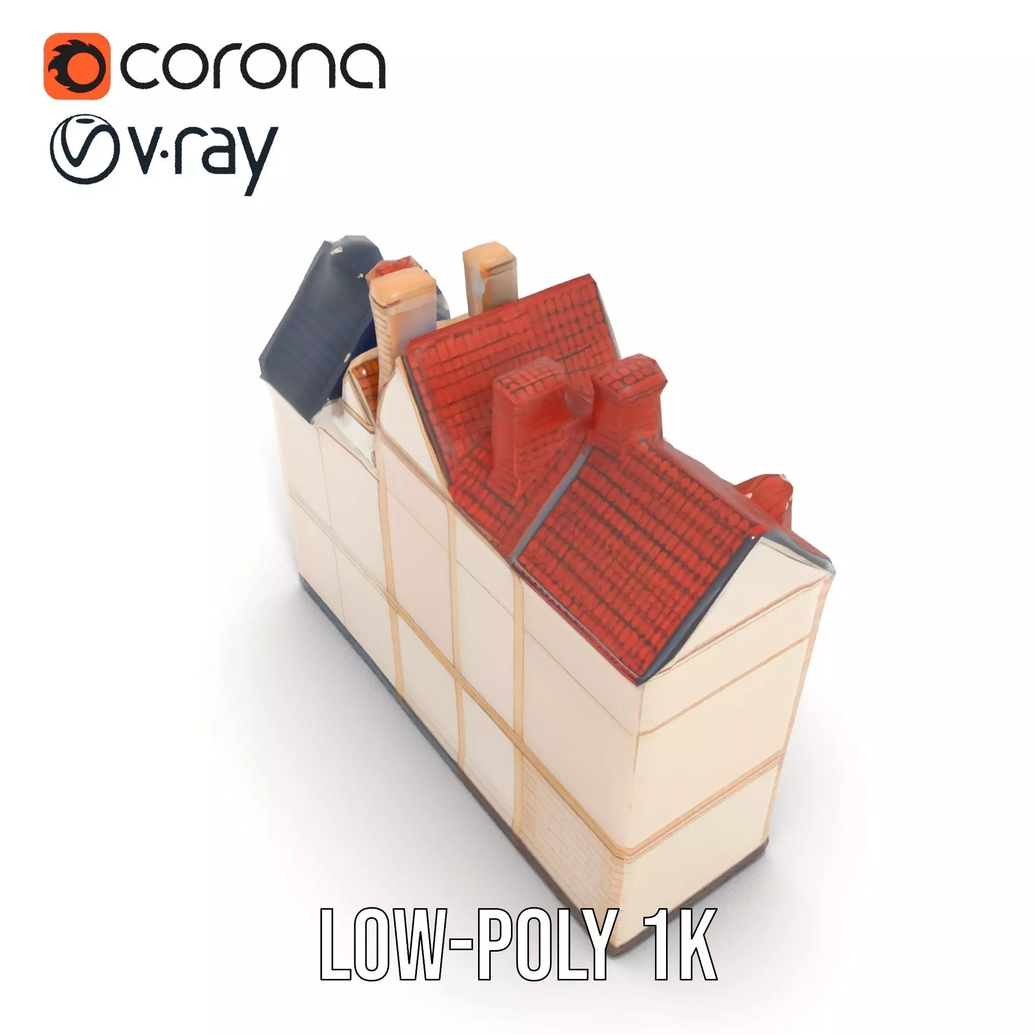 Victorian Townhouse model pack Low-poly 3D model_7