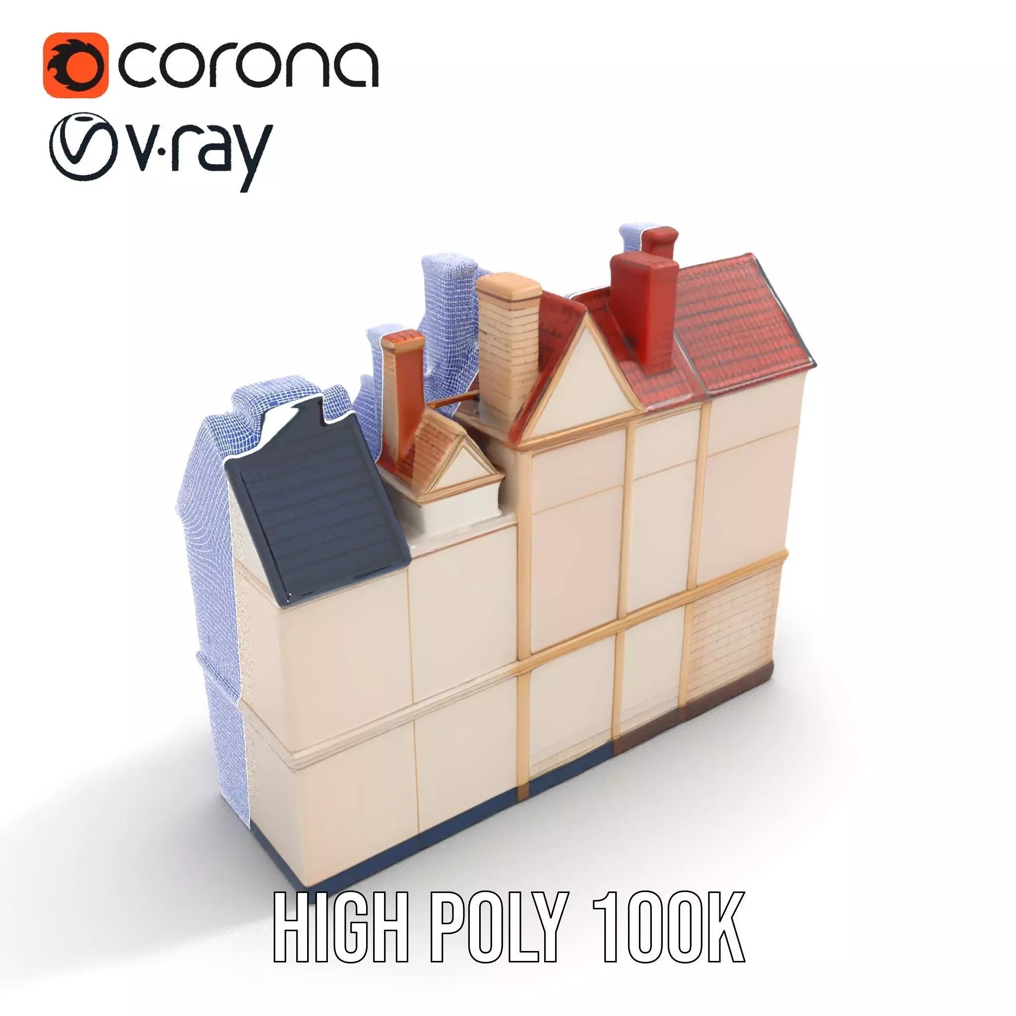 Victorian Townhouse model pack Low-poly 3D model_15