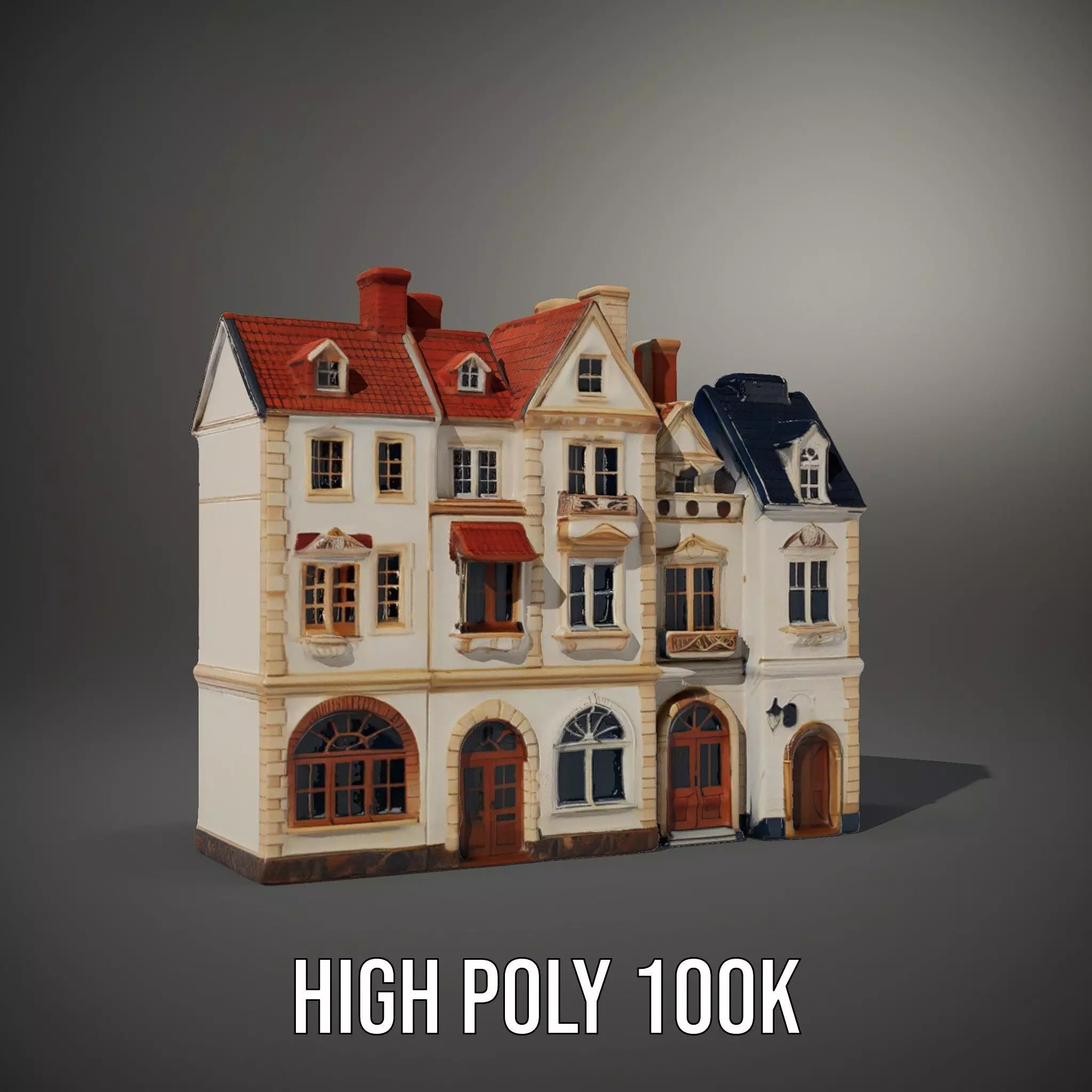 Victorian Townhouse model pack Low-poly 3D model_8