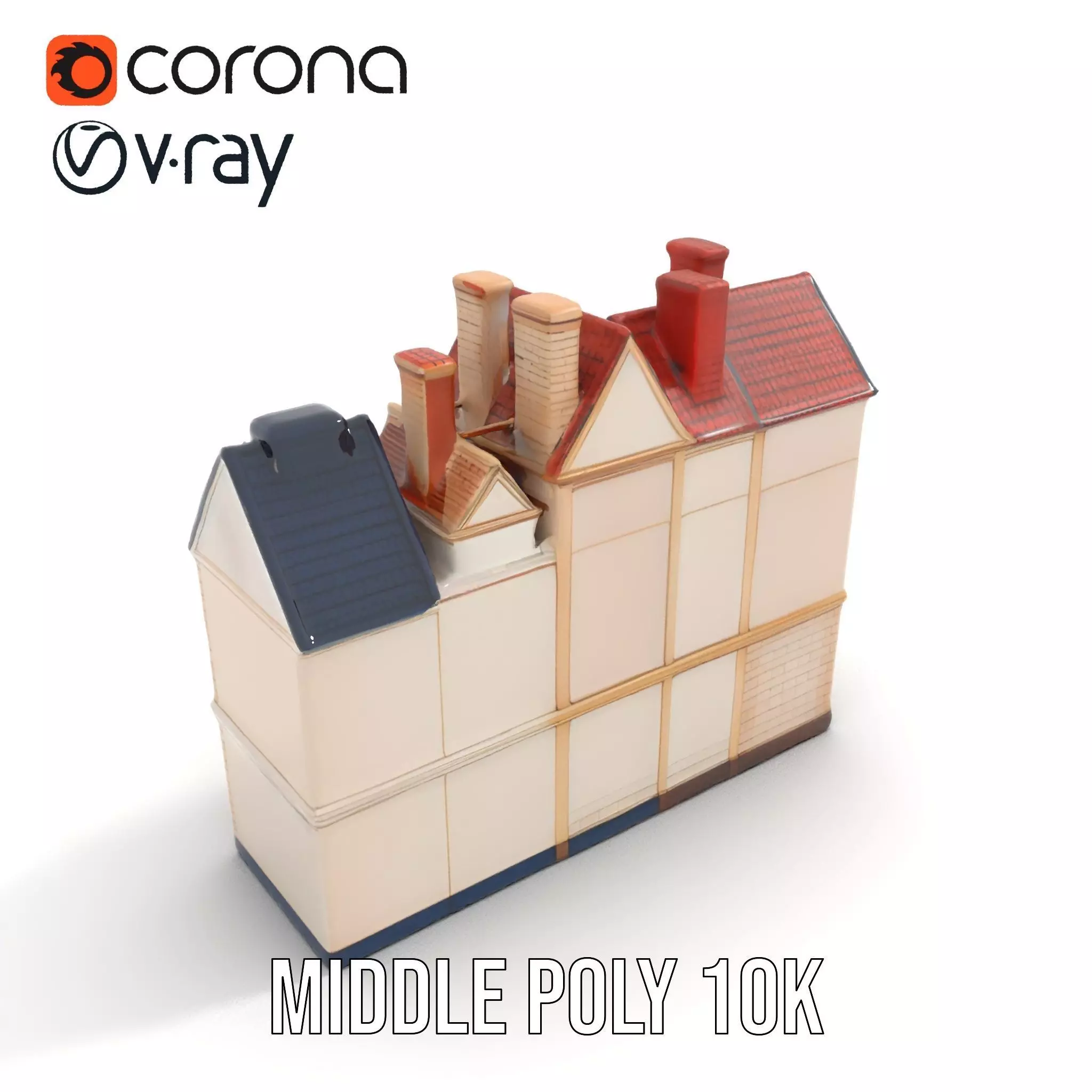 Victorian Townhouse model pack Low-poly 3D model_6