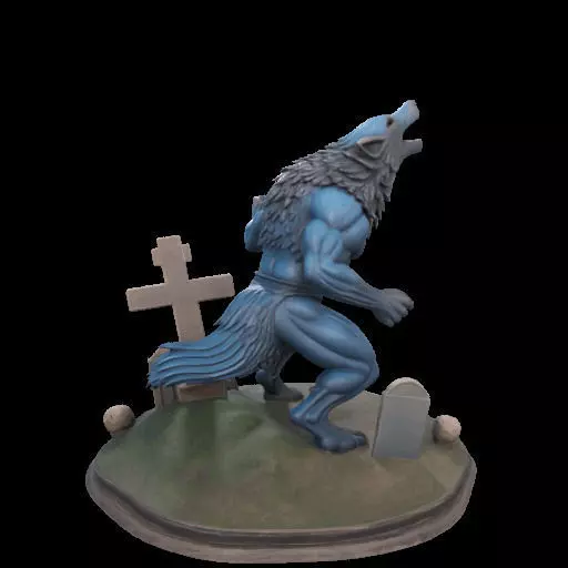 2179COLORFUL Werewolf Howling 3D Model magic 3D print model_5