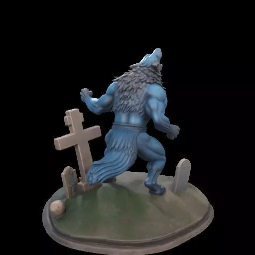 2179COLORFUL Werewolf Howling 3D Model magic 3D print model_8