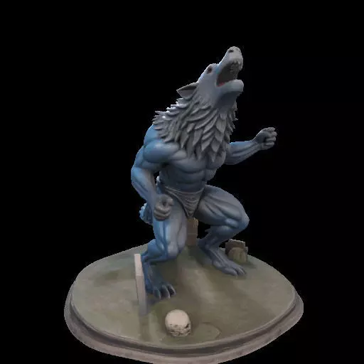 2179COLORFUL Werewolf Howling 3D Model magic 3D print model_26