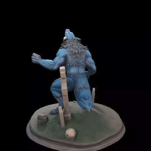 2179COLORFUL Werewolf Howling 3D Model magic 3D print model_13