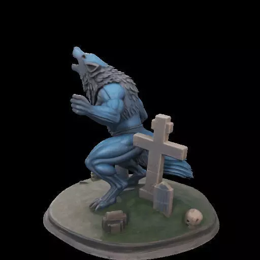 2179COLORFUL Werewolf Howling 3D Model magic 3D print model_17