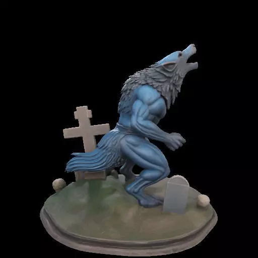 2179COLORFUL Werewolf Howling 3D Model magic 3D print model_4